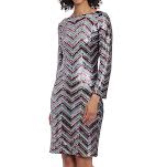 NWT full sequins rainbow Maggy London dress, size 4 - Picture 1 of 11
